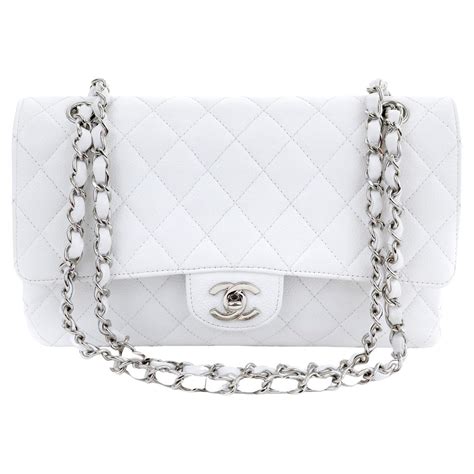 chanel caviar white|Flap Bags .